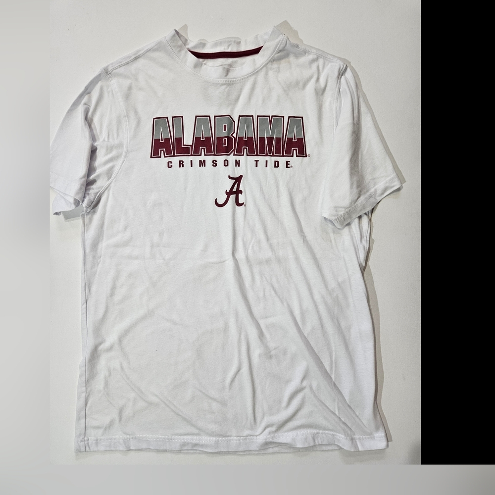 Alabama Crimson Tide T-Shirt Mens Size Large White Red Colosseum Tee NCAA Casual